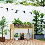 Raised Bed, Acrylic Panels Wood, Natural Wood