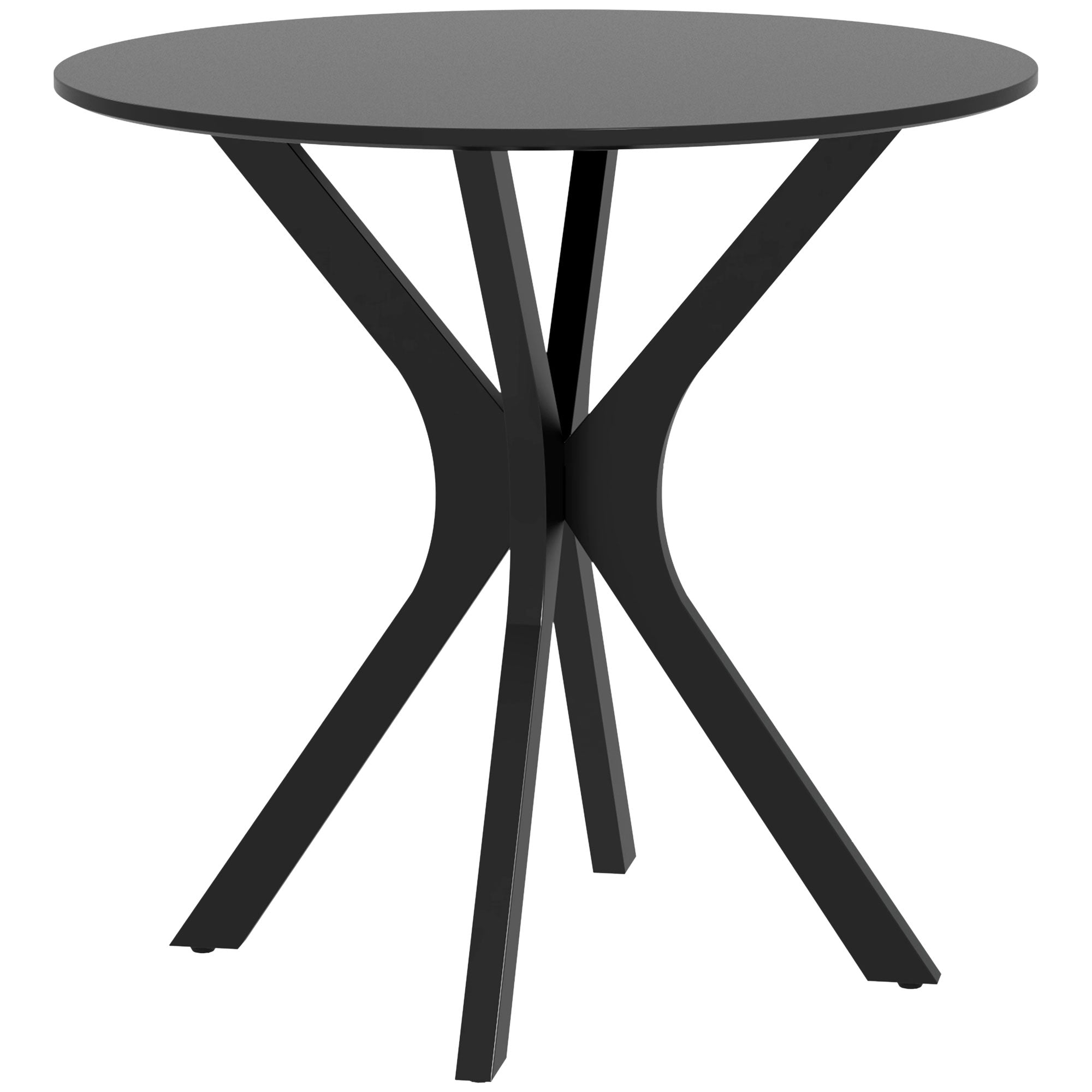 Dining Table, Round Coffee/Bar Table Spider-Steel Frame Ø78 cm, Black