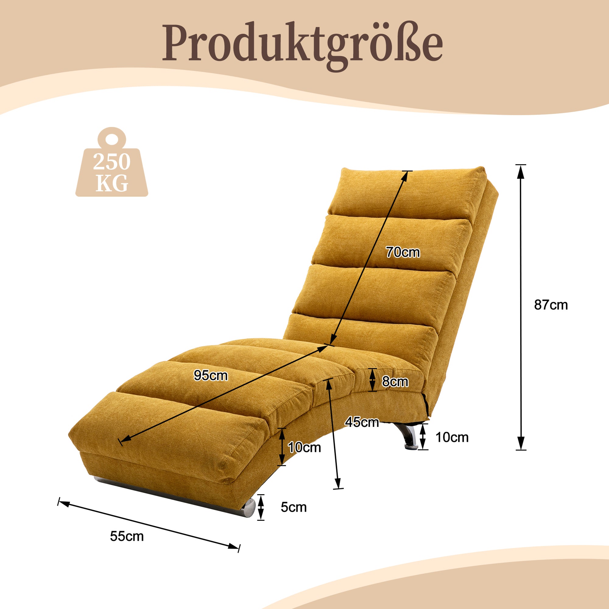 Relaxation Lounger, Fixed Reclining Sofa, Full Body Support, Vibration Function, Side Pockets