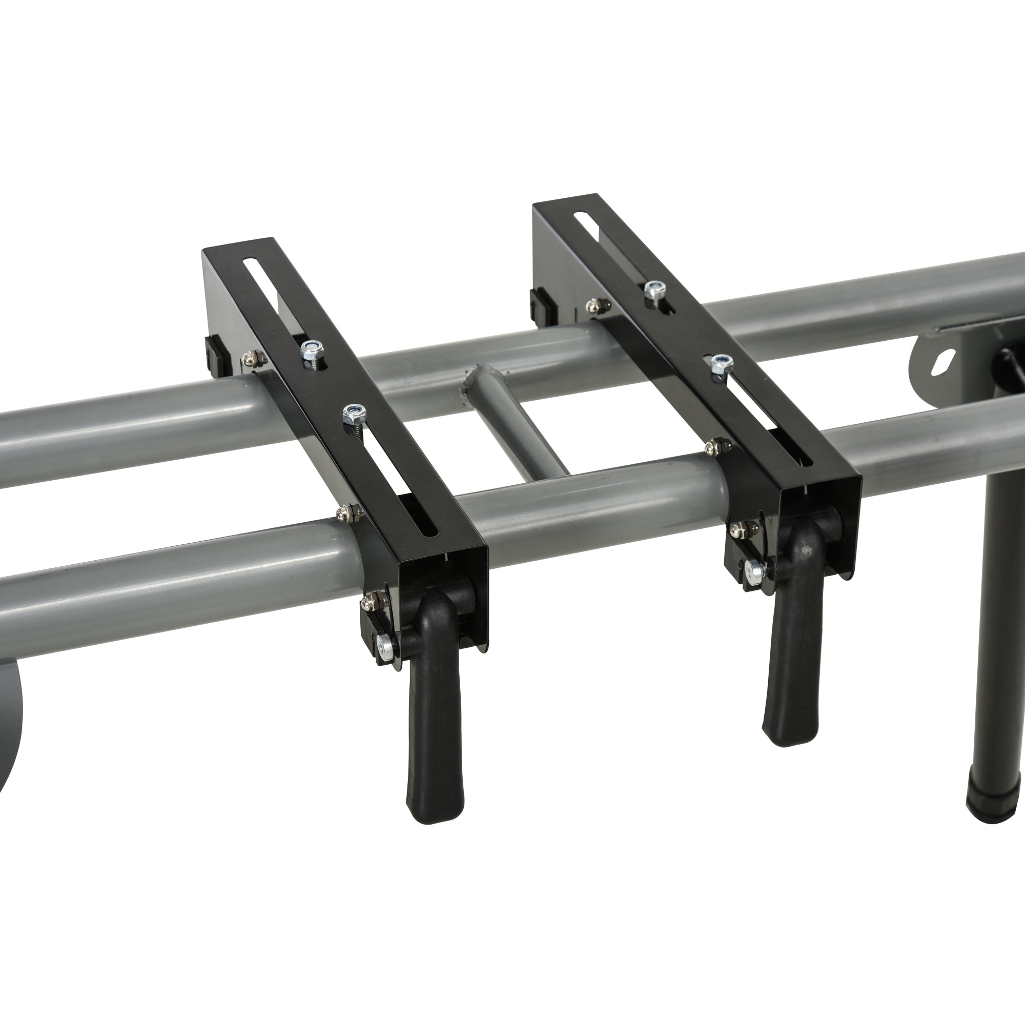 DURHAND Miter Saw Work Table Base Frame, Extendable, Black + Silver