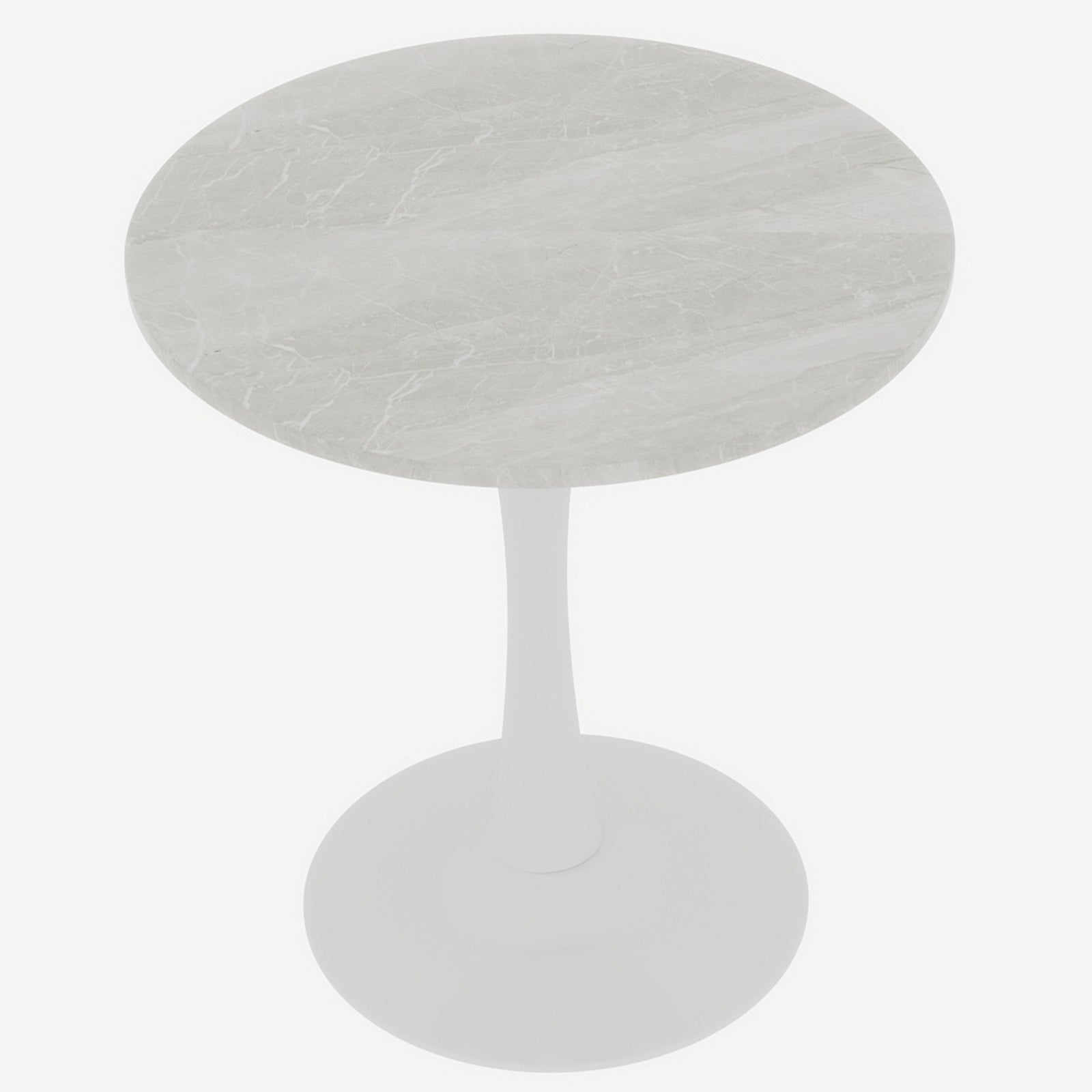 Coffee Table 27.6-inch Mid-Century Modern Round Marble Top - White