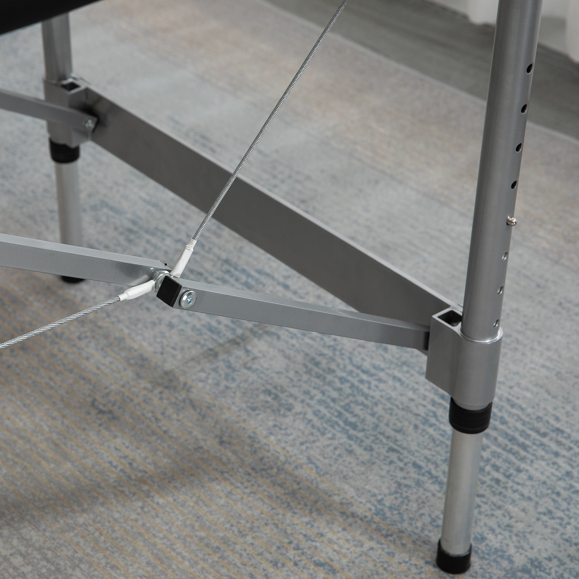 Foldable Massage Table 7-Zone Professional Height-Adjustable 130kg Capacity, Black