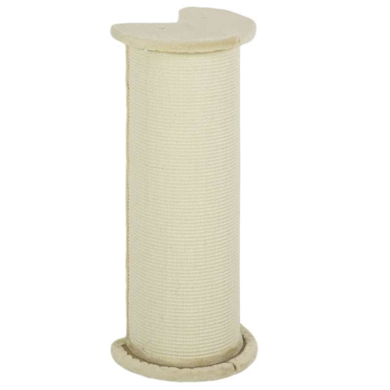 Cat Scratching Post 85cm Tall, Sisal Rope, Soft Plush, Anti Tip - Beige