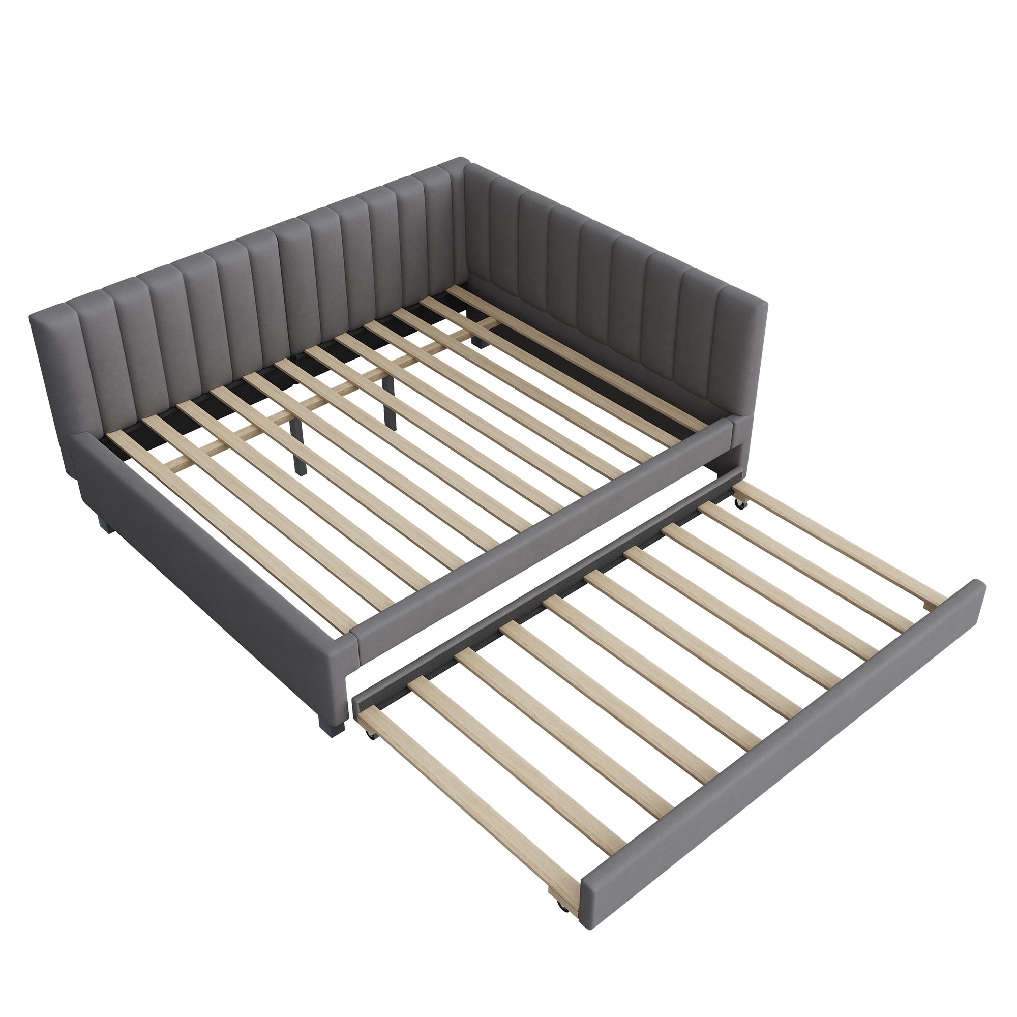 Upholstered Bed 140*200, Pull-Out Sofa Bed, Multifunctional, Velvet Gray