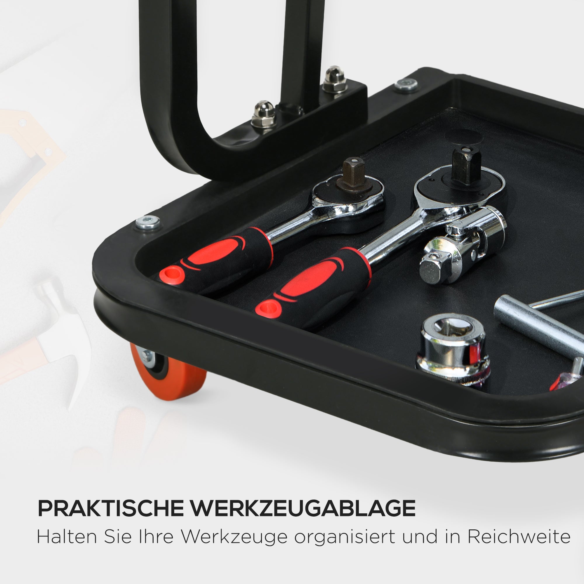 Workshop Stool, Padded Seat, Storage, Steel, Red