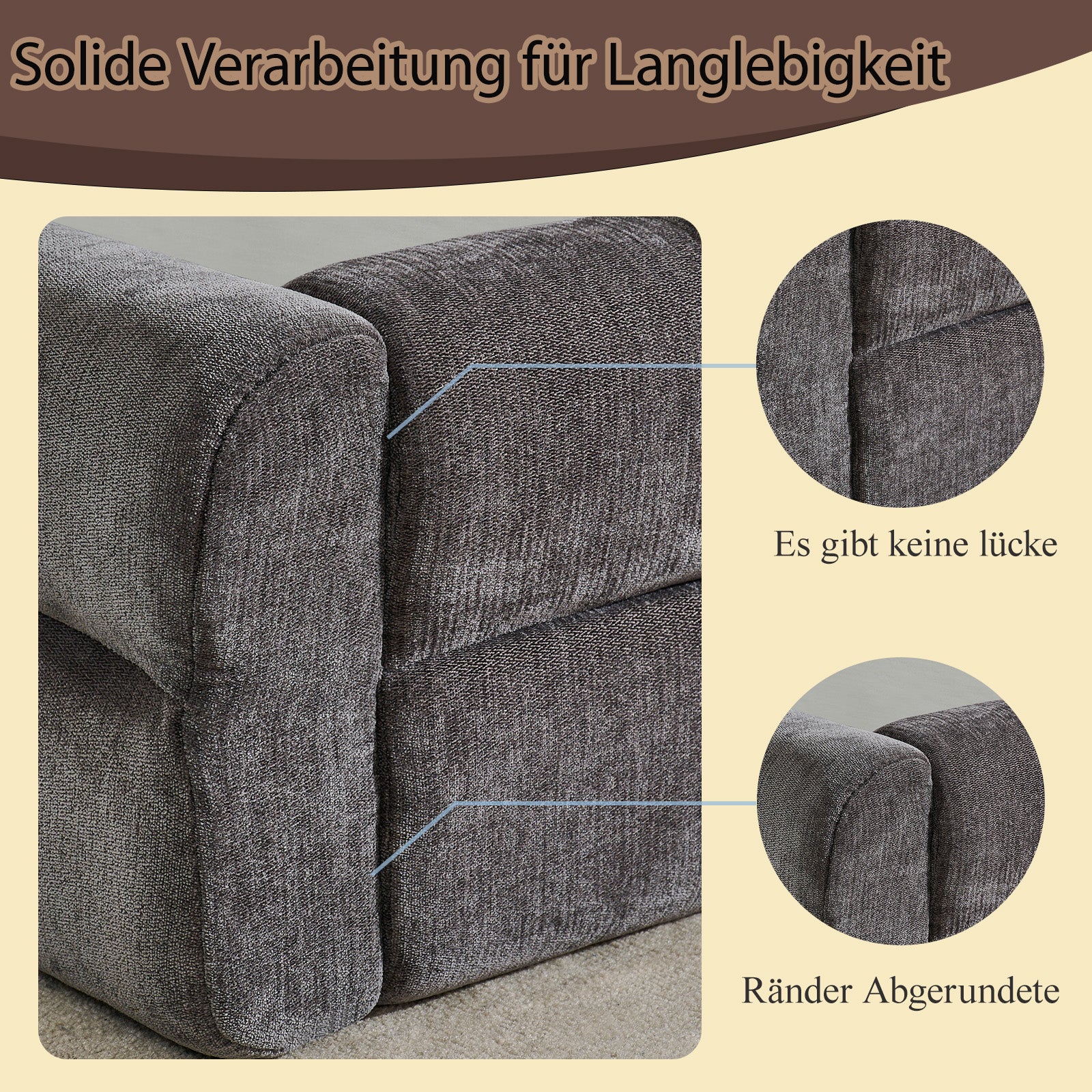 Single Bed 90x200cm Comfortable Backrest - Dark Grey Chenille