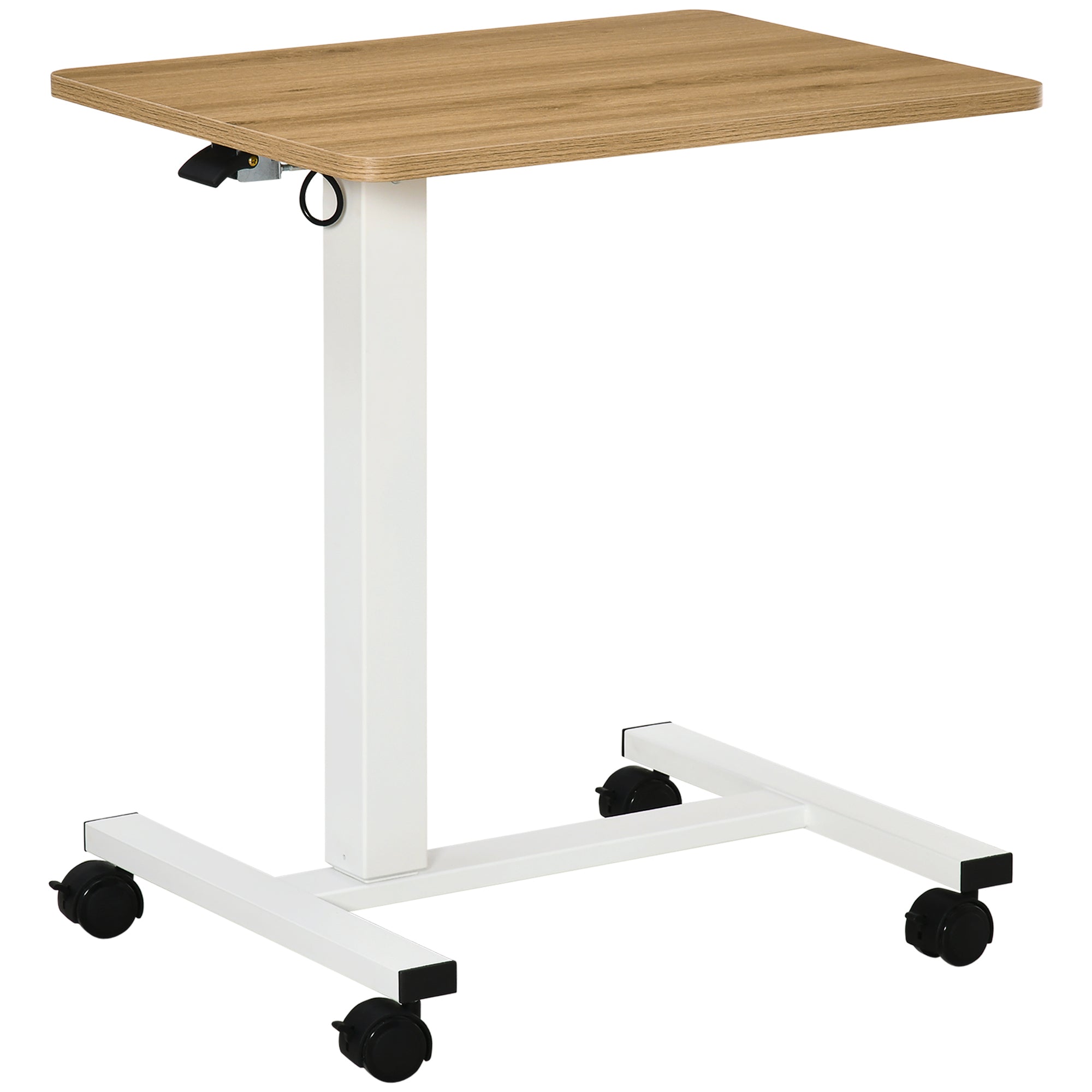 Sit-Stand Desk, Height-Adjustable C-Shaped Laptop Table 70-110 cm, Natural White