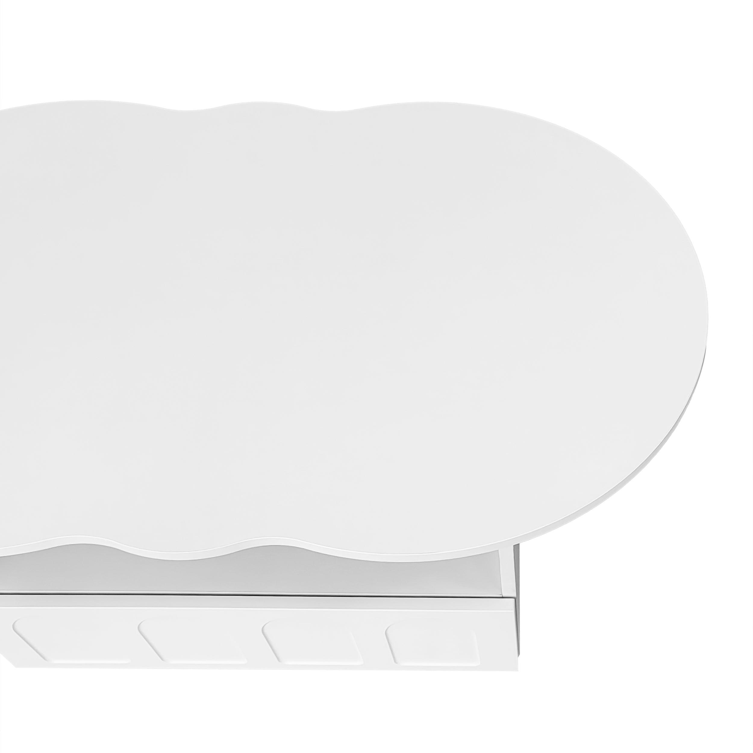 Coffee table, cloud-shaped with drawers and storage compartments