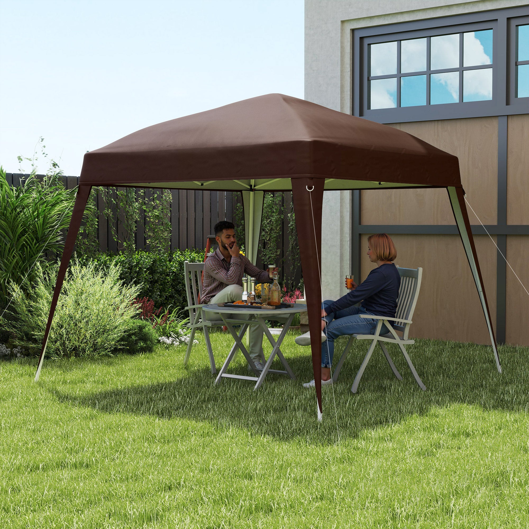 Gazebo Replacement Roof 3x3m, Water-Repellent, Stable, Coffee