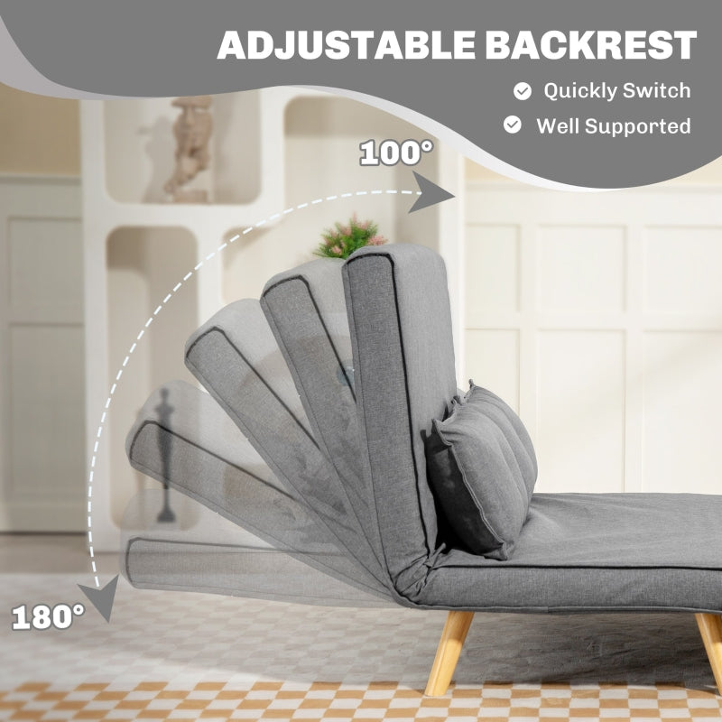 Two-Seater Sofa Bed, Linen-Look, Grey