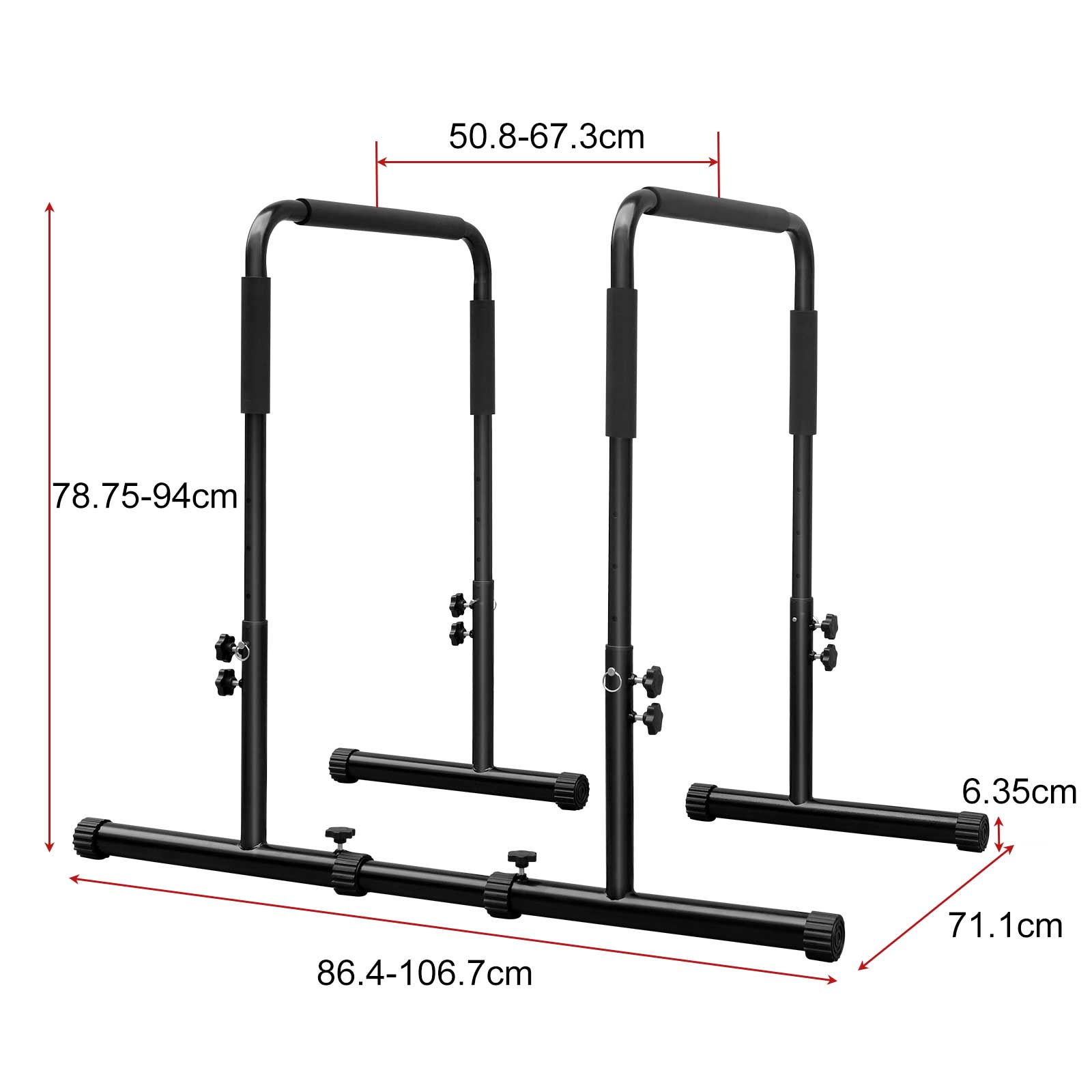 Adjustable Dip Bar Station, Heavy Duty Parallette & Parallel Bars, Home Gym