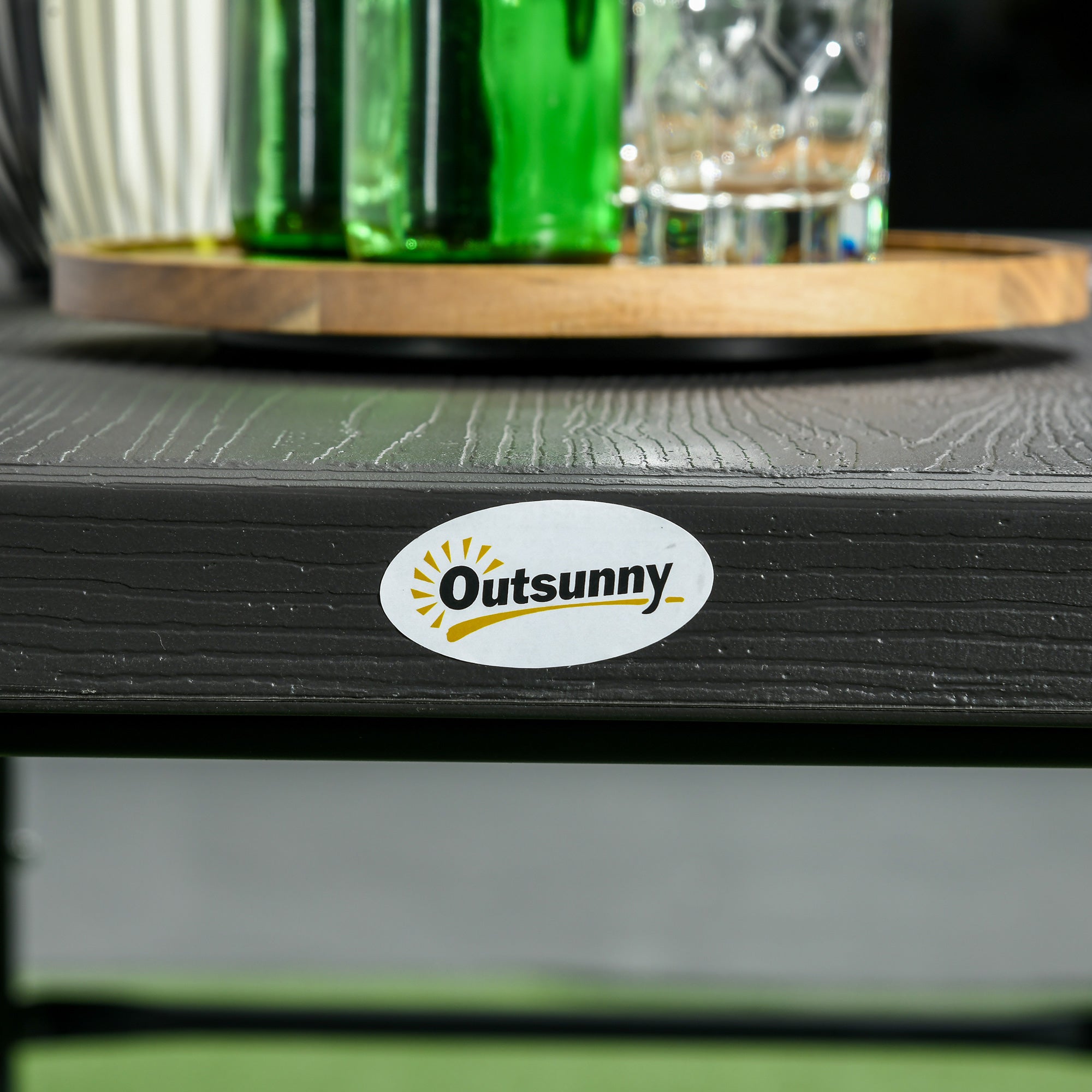 Folding Picnic Table Set, 3-Piece Portable with 2 Benches for 4, Steel/Dark Grey