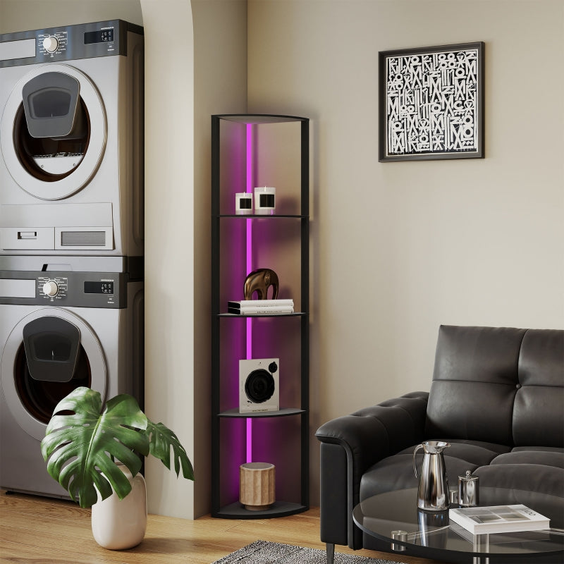 LED floor lamp 5-level dimmable with shelf RGB color change remote control