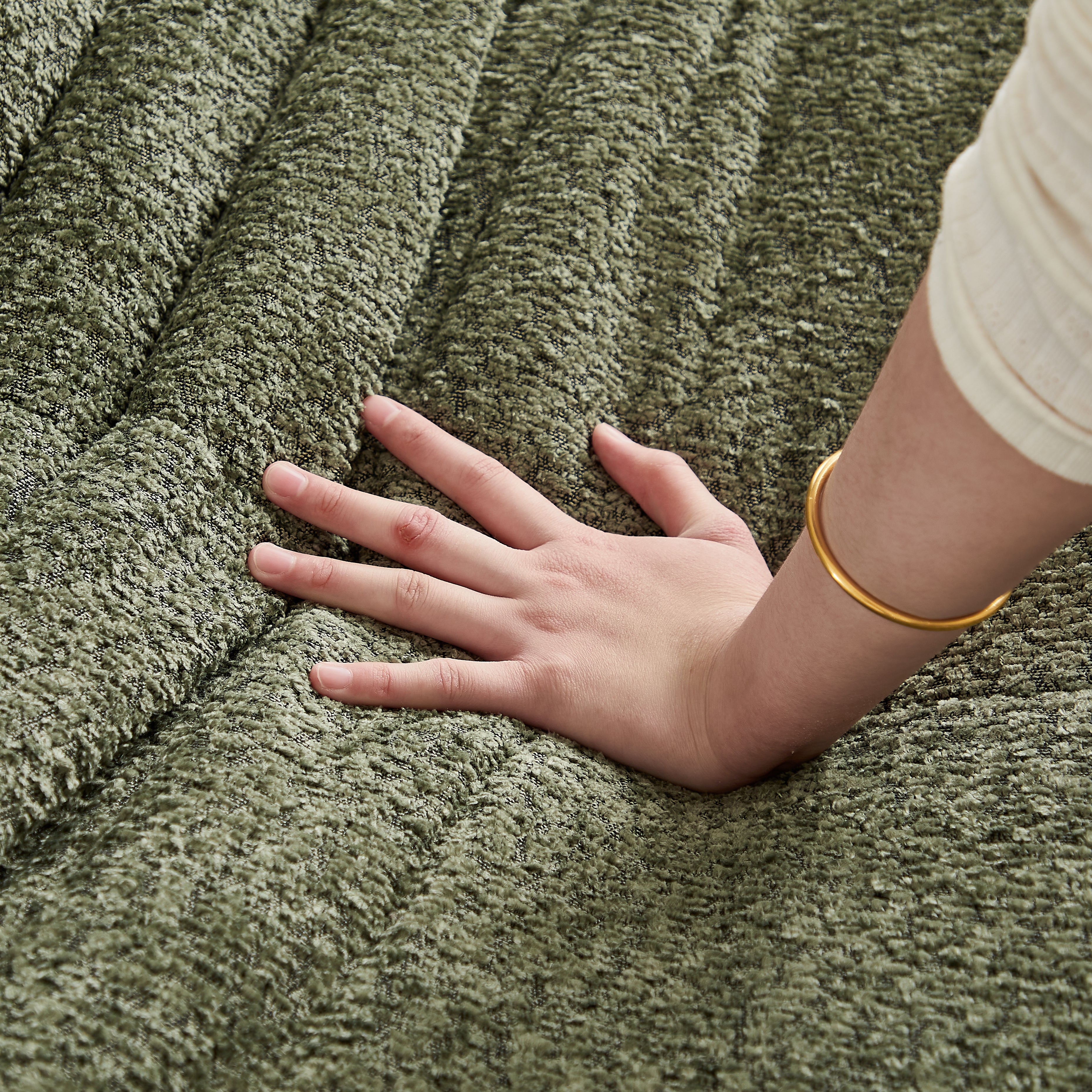 Chenille Togo Sofa, Armless Floor Lounge Chair with High-Density Memory Foam, Chenille Fabric