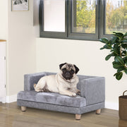 Dog Sofa Bed - Elevated Pet Chair with Soft Cushion, Grey