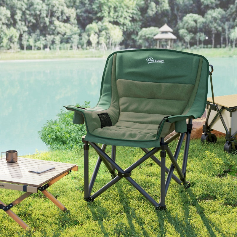 Camping Chair Portable Padded Olive Green