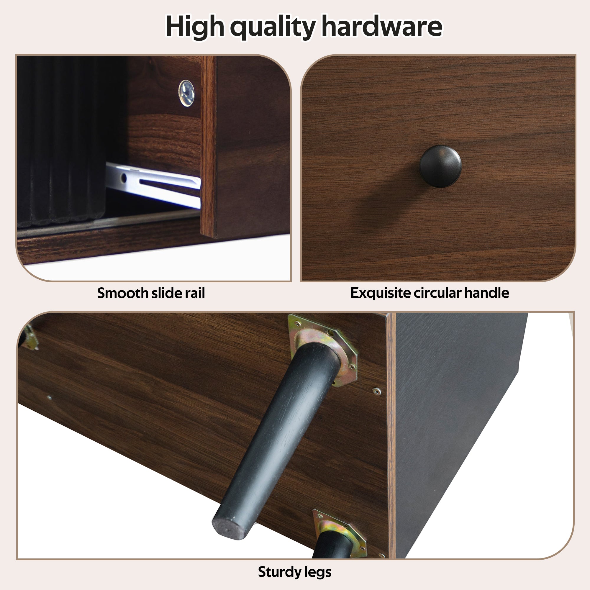 Set of 6 Bamboo Kitchen Chairs with PU Seat and Rattan Backrest, Beige