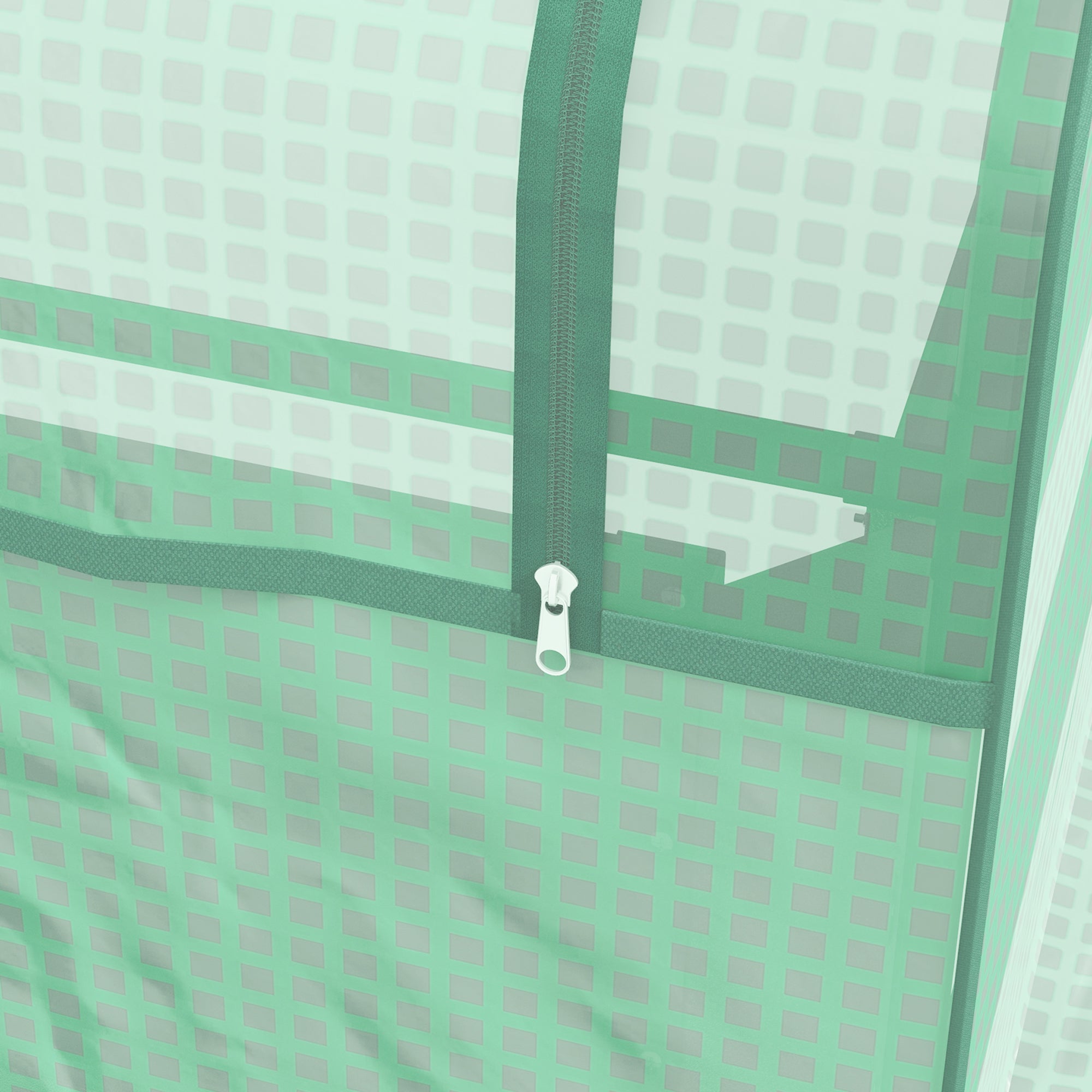 Metal Planter Box, Raised Garden Bed with Greenhouse, Green and Dark Grey