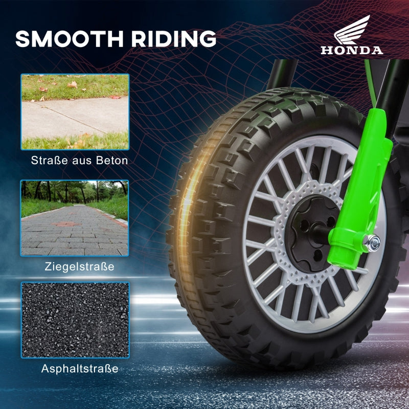 Honda electric children's motorcycle, 3 km/h, sound effects, for 18-36 months, green