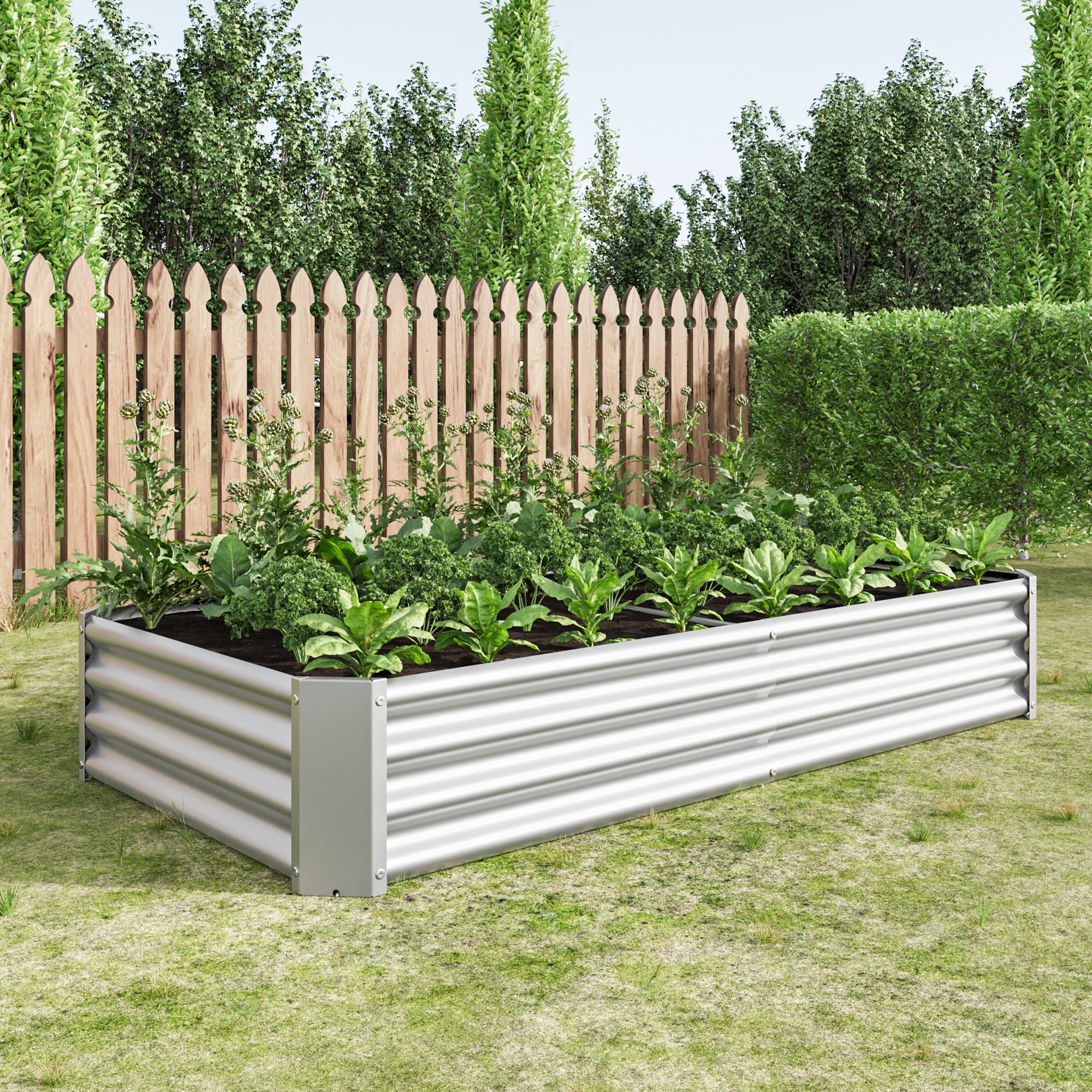 Raised Bed, Robust Sheet Steel Plant Kit, Anthracite