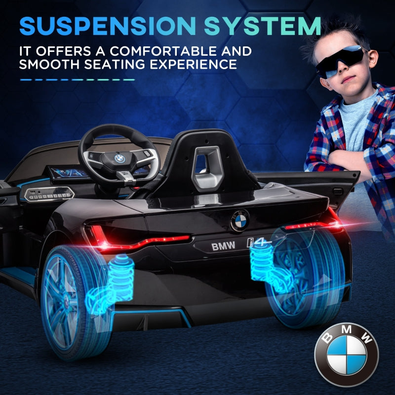 BMW i4 Licensed 12V Electric Ride-On Car, Remote Control, Black