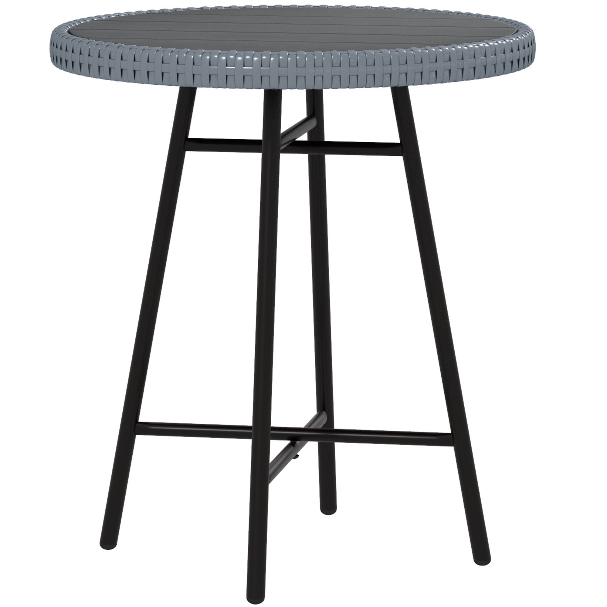 Rattan Side Table Outdoor Border Grey