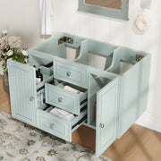 Wall-Mounted Vanity Unit 3 Drawers Modern Style 78.5x46.8cm - Green