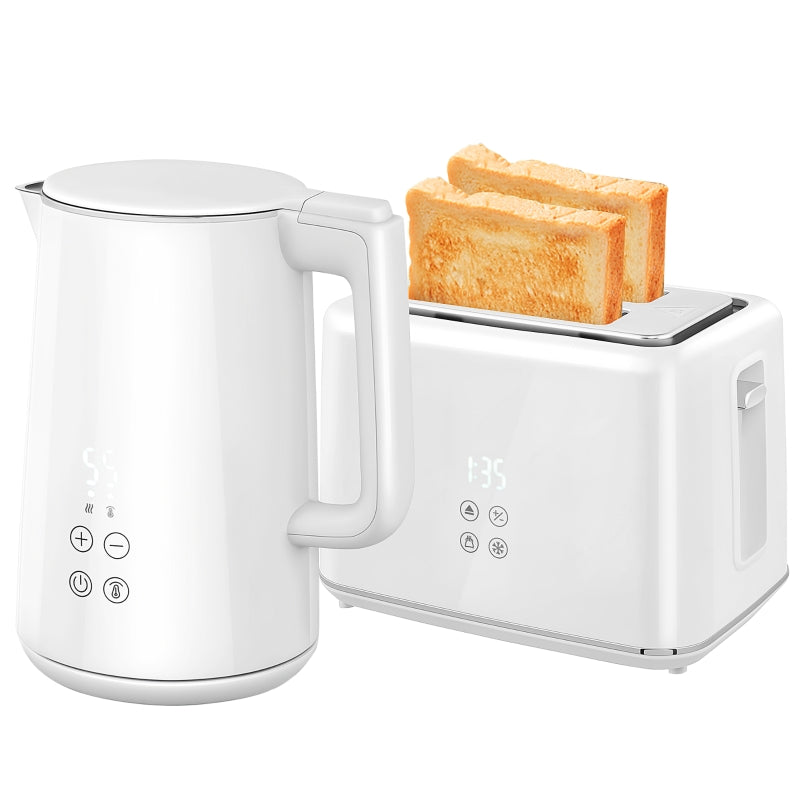 Kettle Toaster Set, 1.5L, 2 Slices, 2200W, White