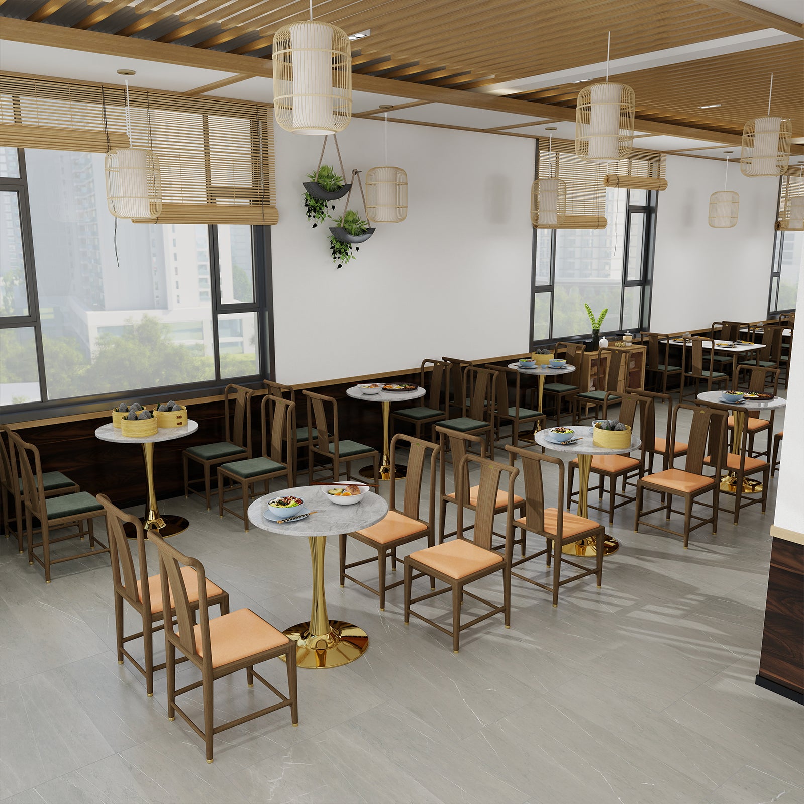 Coffee Table 27.6-inch Round Mid-Century Modern Marble