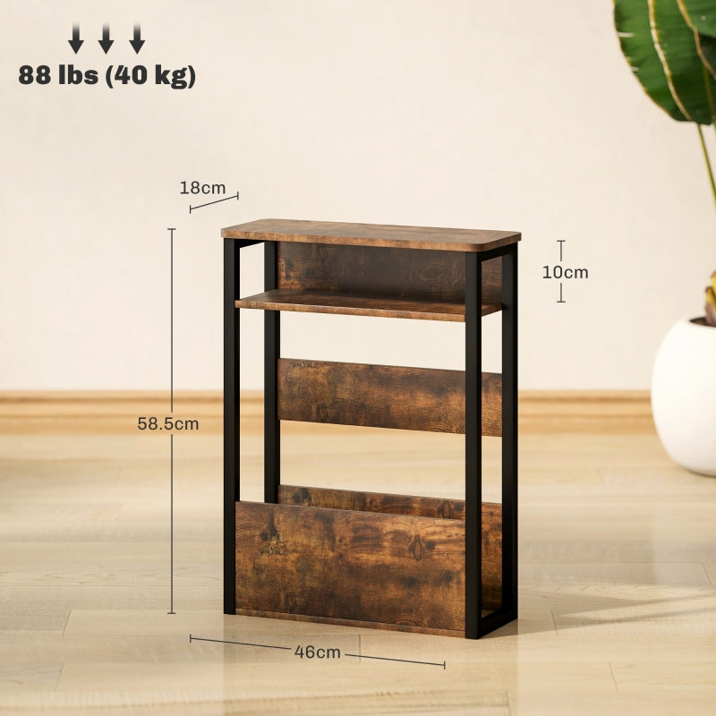 Industrial-Style Side Table Black/Brown