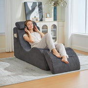Modern Leisure Chair with Ergonomic Design and Compression Foam, Dark Grey