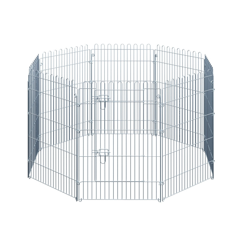 Outdoor Enclosure, 8-Part Puppy Run & Playpen Gate, Metal