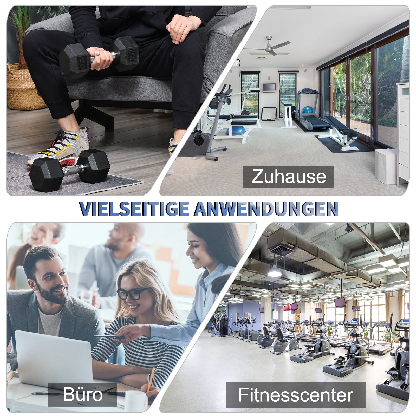 Hexagon Dumbbells Set of 2, 2x10kg Cast Iron, Rubber Coating, Black