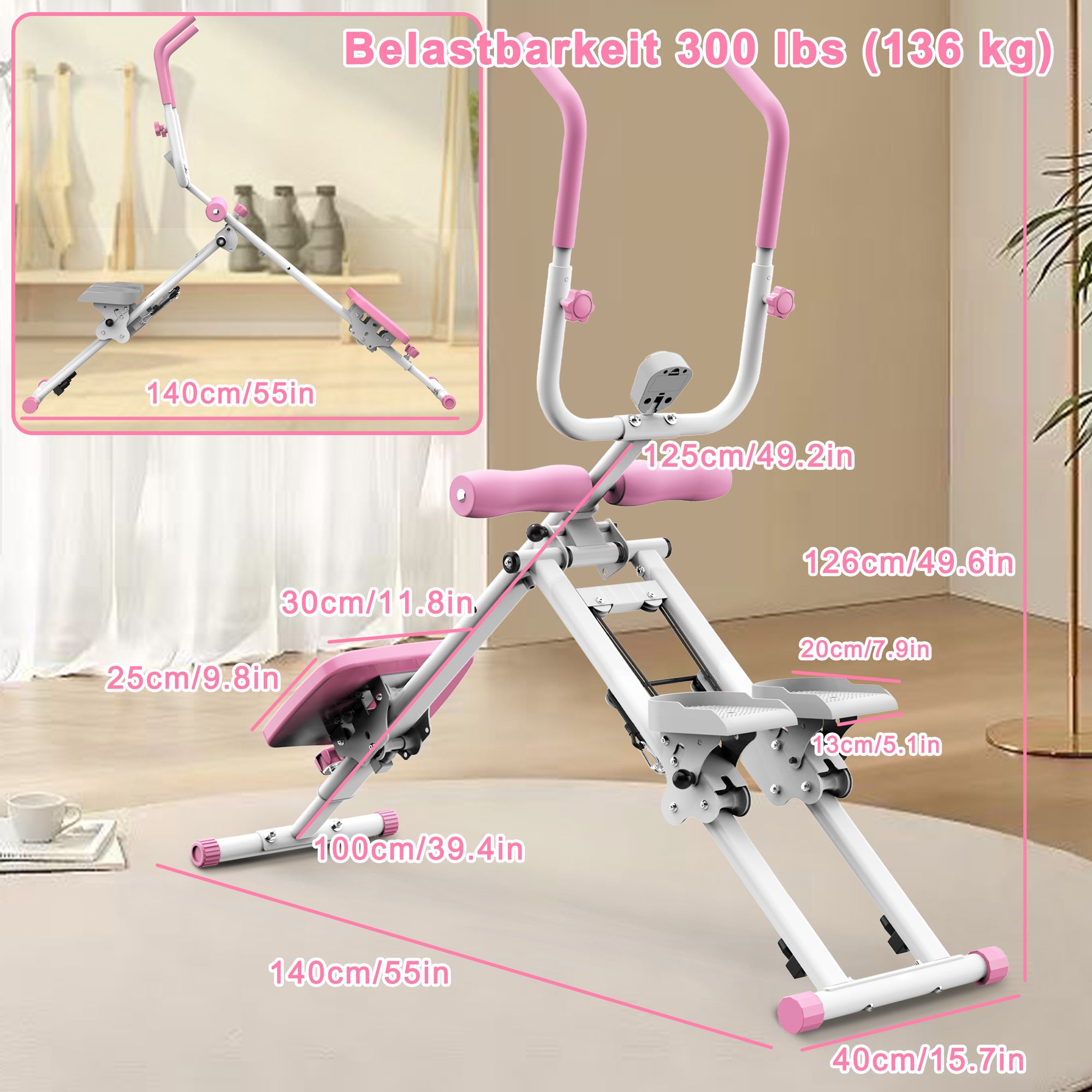 Stair Stepper & Ab Trainer 2-in-1 Foldable Full Body Workout Equipment