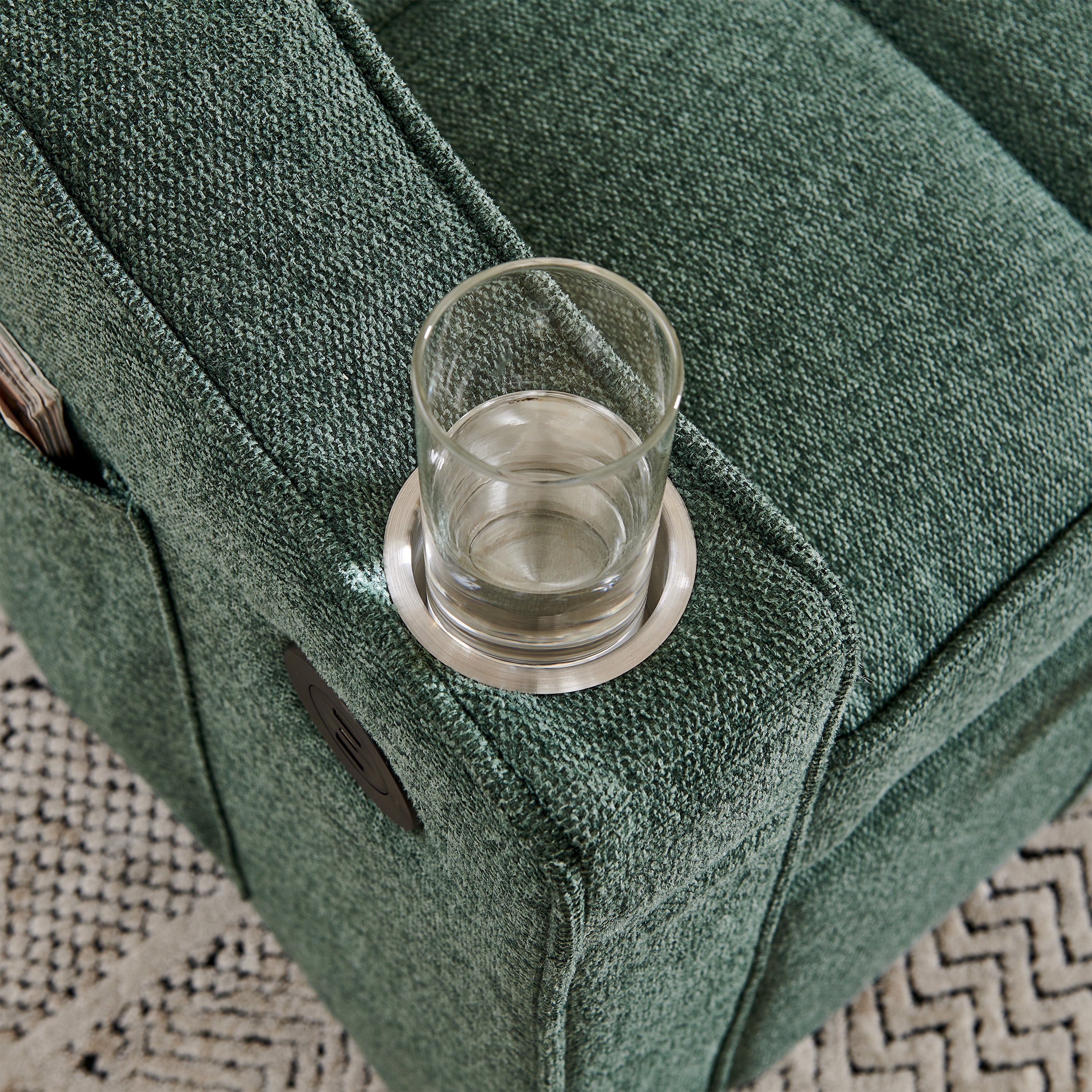 3-in-1 Light Luxury Sofa Bed with Slide-to-Transform Design and USB Charging, Green