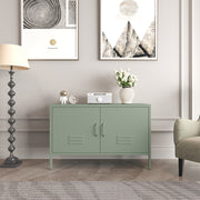 Metal Storage Cabinet with Adjustable Dividers and Cable Management, Green