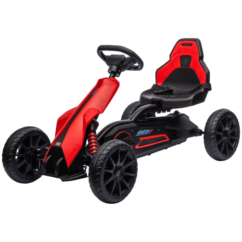 Gokart pedal car, adjustable seat, handbrake, for children 3-8 years, outdoor fun