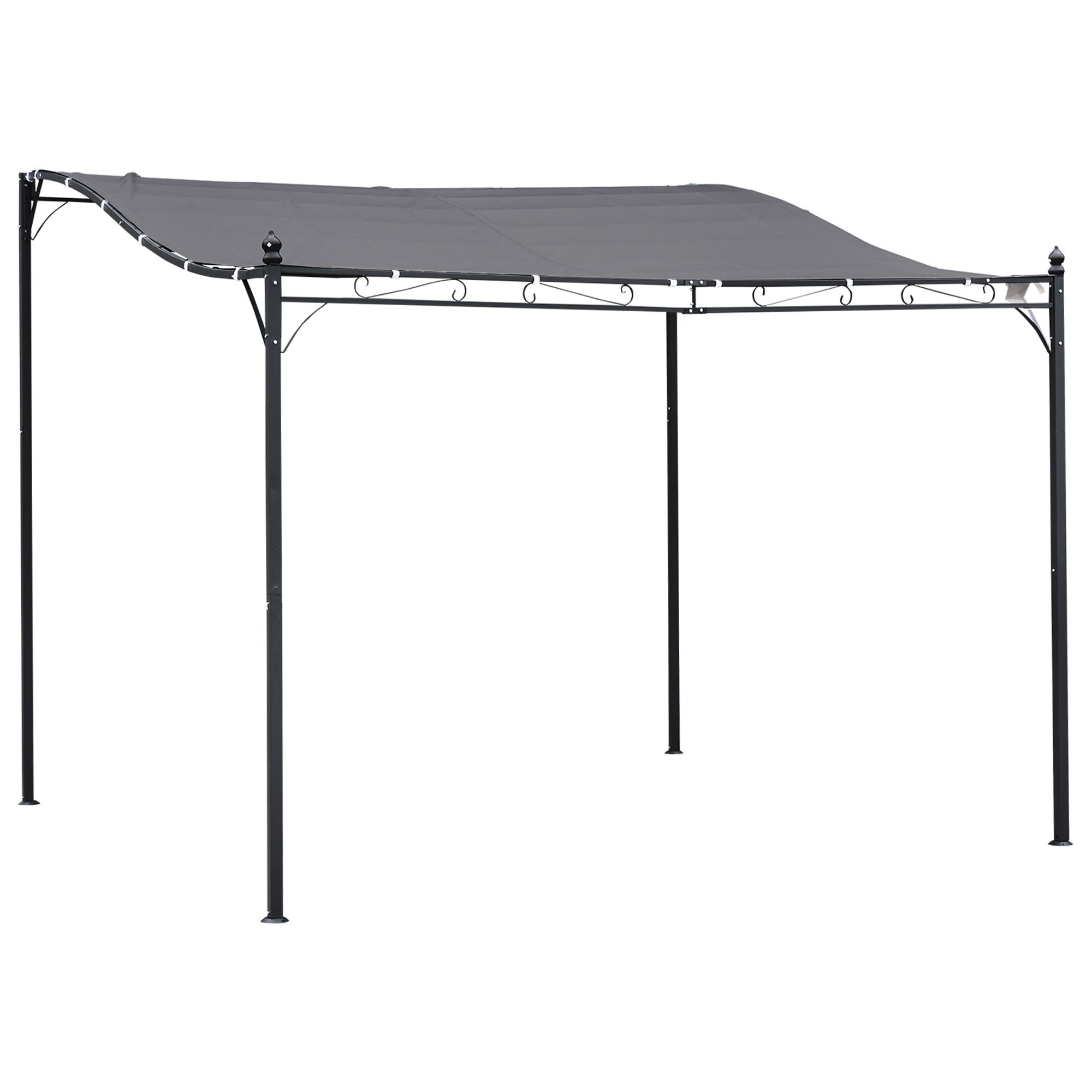 Freestanding Wall Awning Canopy 3x3m Metal Grey