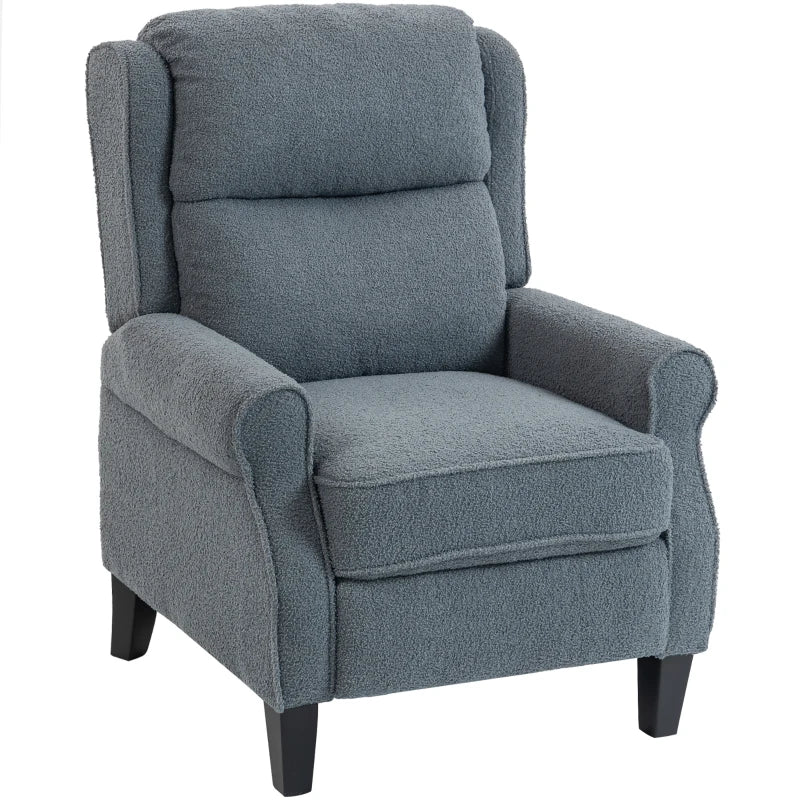 Recliner Armchair Extended Leg Rest Grey