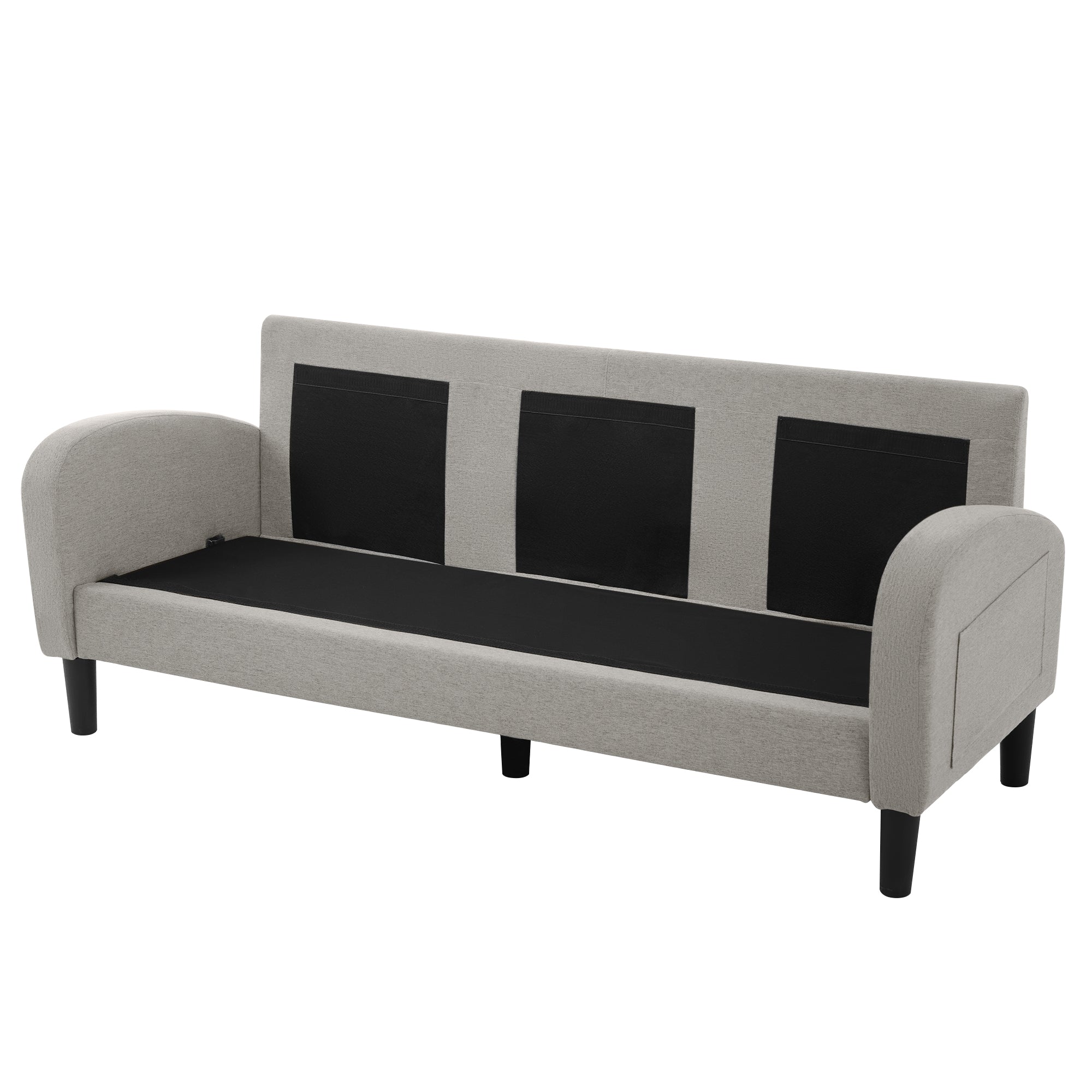 L-shaped Corner Sofa 3-Seater Chaise Longue Modular - Cotton-Linen