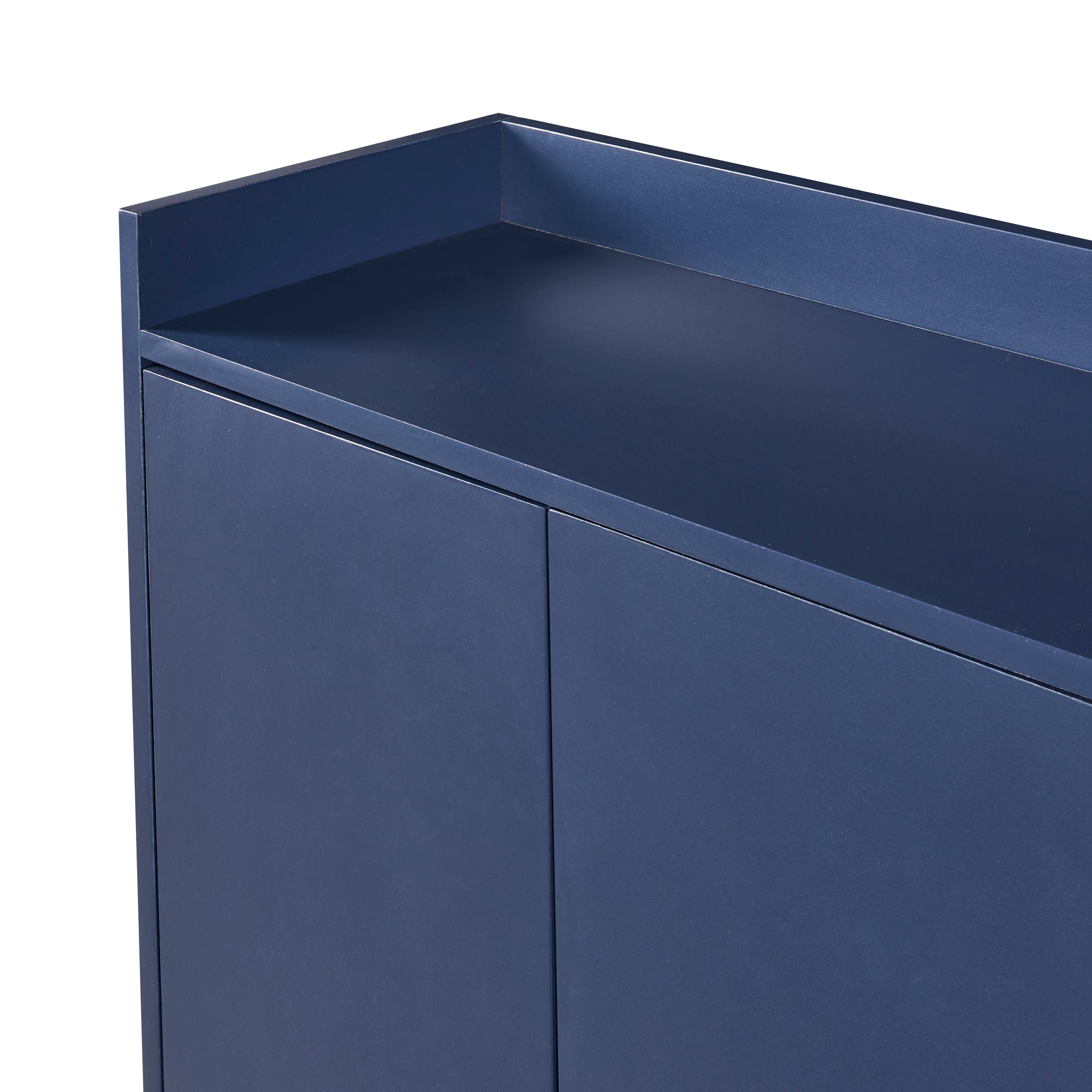 Sideboard, Modern Minimalist 4-Door Handleless Buffet, Navy Blue