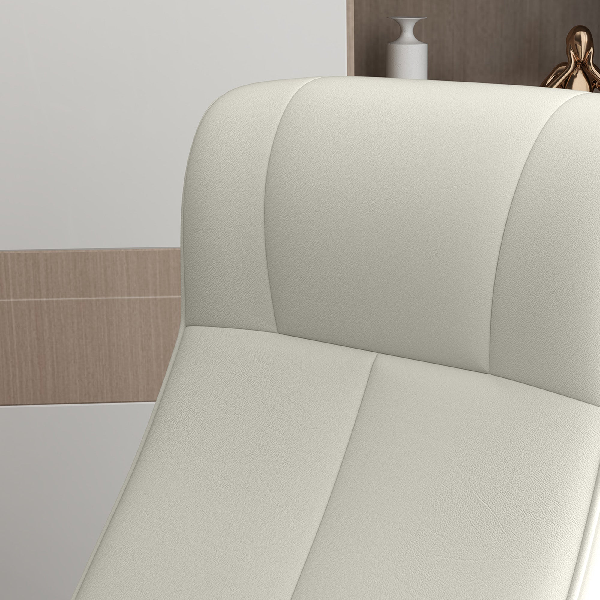 Reclining Armchair with Footstool, Swivel Lounge TV Chair, 150kg Capacity, Microfiber Fabric, Cream White