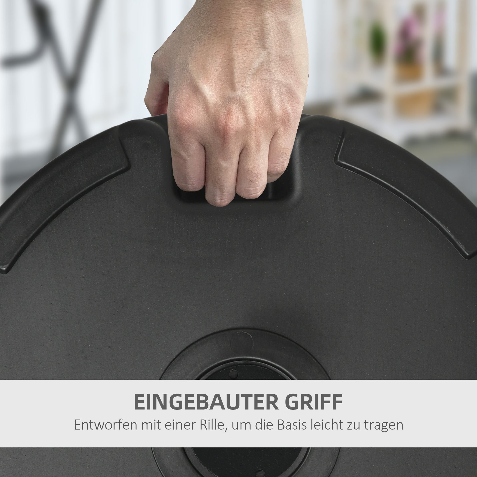 Parasol Base Round Fillable up to 35kg Stand Ø38/48mm Black