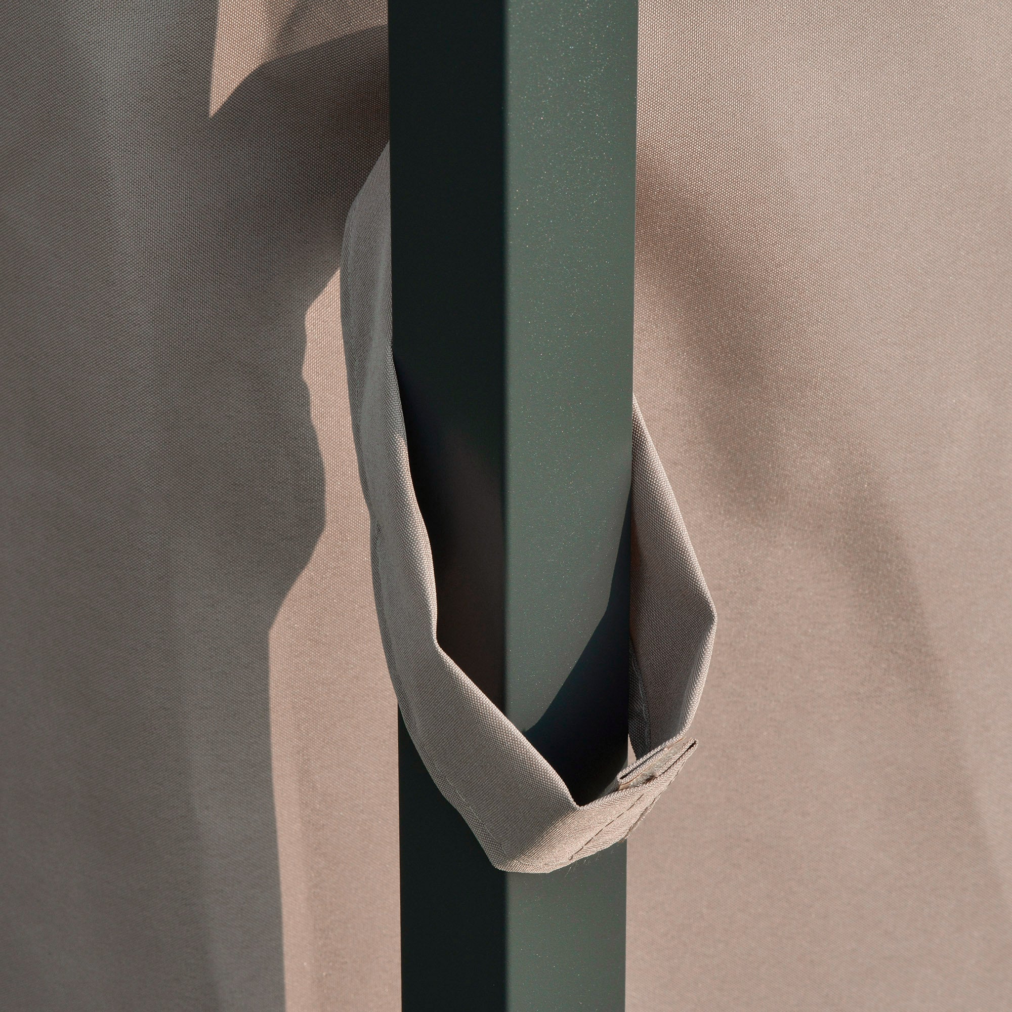 Outdoor Gazebo Canopy with LED Solar Light, Double Tier Roof, Steel Frame, Khaki