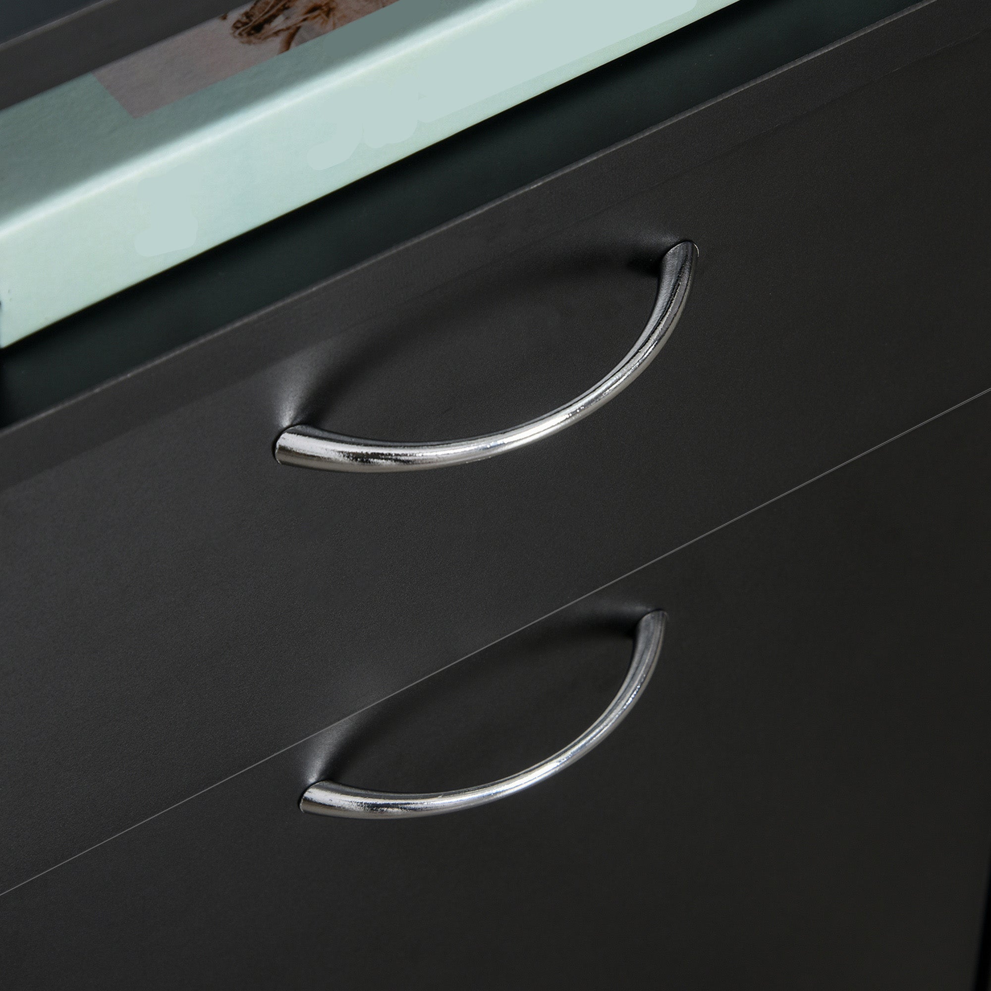 Mobile Filing Cabinet with Drawer, Space-Saving, Functional, Black