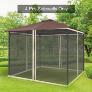 Mosquito Net Gazebo 3x3m 4 Side Panels Zipper Nylon Mesh Black