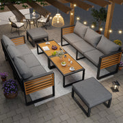 Garden Lounge Set 6-8 Seater Outdoor Sofa - Galvanized Iron Frame