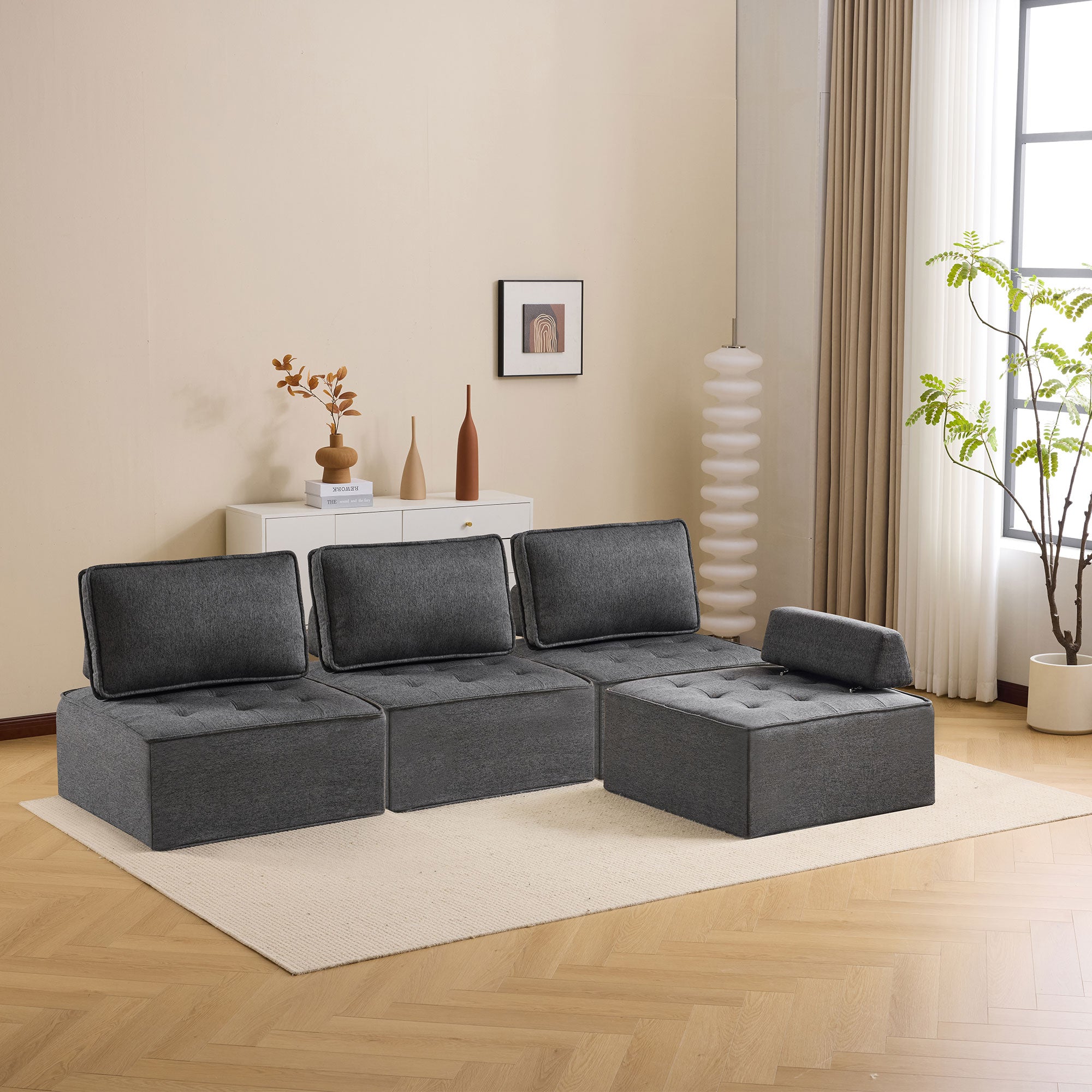 Single Sofa: Compact Armchair for Living Room, Fabric