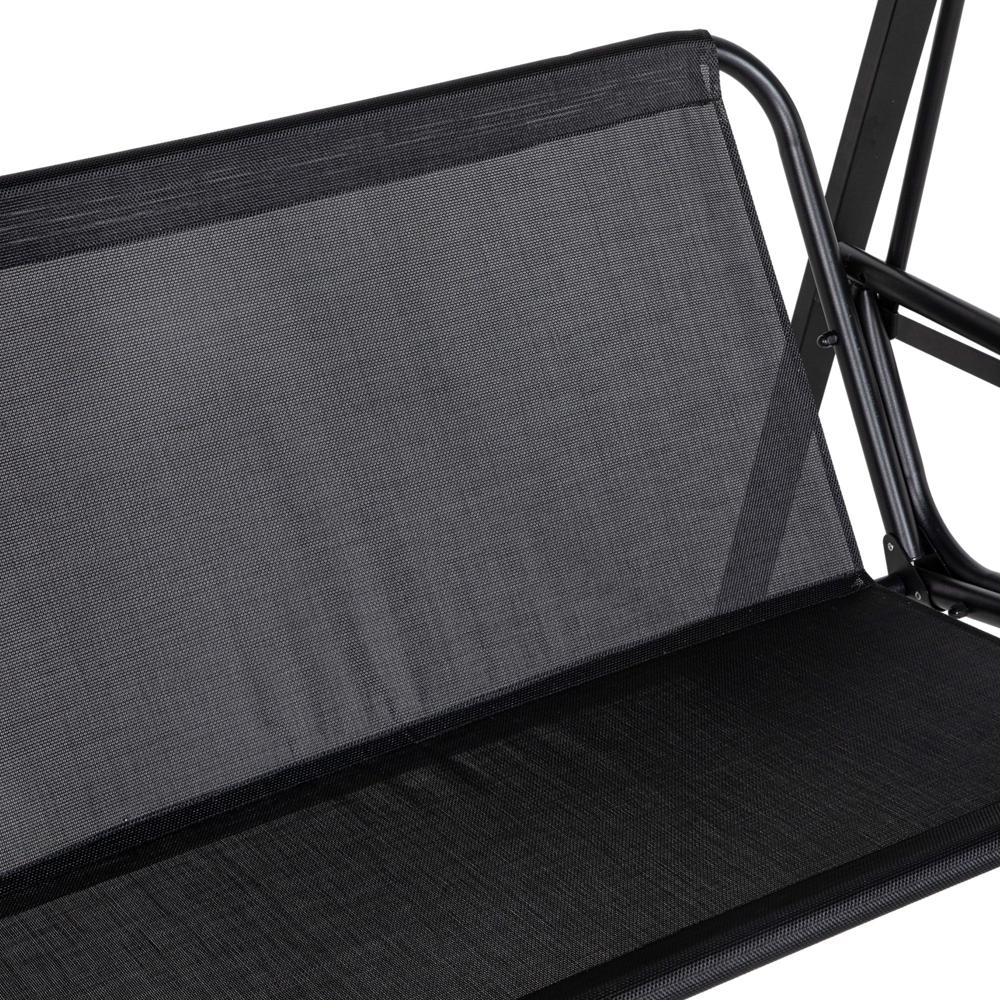 Hollywood Swing 2-Seater Garden Swing Adjustable Canopy 220kg Load Capacity, Black