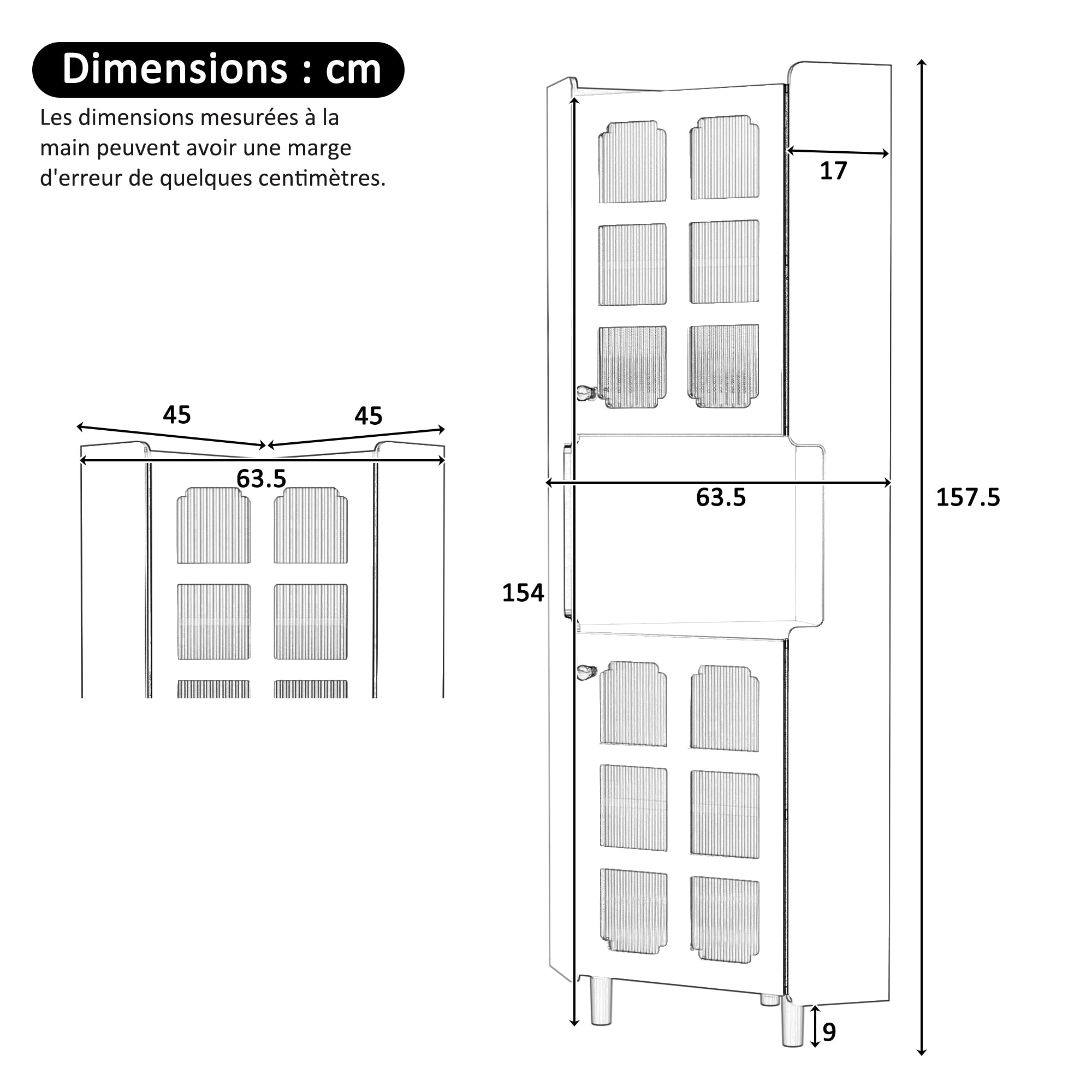 Corner Cabinet Multifunctional Storage LED Lacquer - Grey